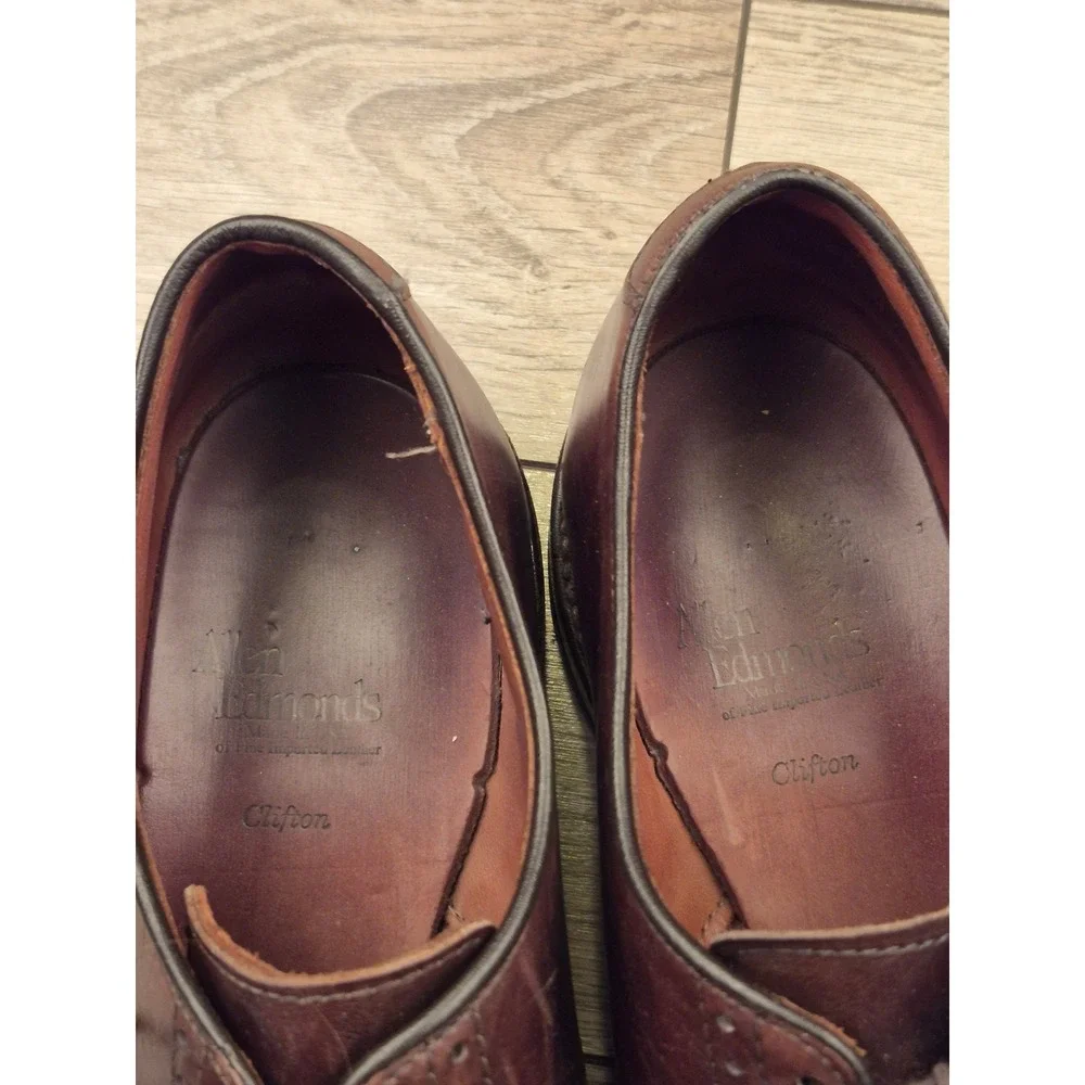 Allen Edmonds Fifth Avenue Brown‎ Leather Cap Toe Brogue Derby Shoes Mens 10.5 D